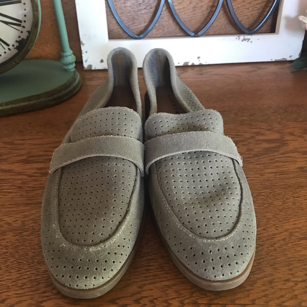 Lucky Brand CAVIEP Perforated Suede Taupe Loafer - Picture 5 of 12